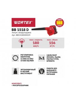 Оптом Аккумуляторная воздуходувка WORTEX 18 В BB1518D00029