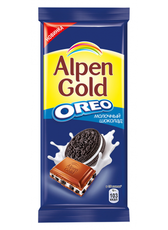 Шоколад Alpen Gold Oreo молочный, 95г оптом