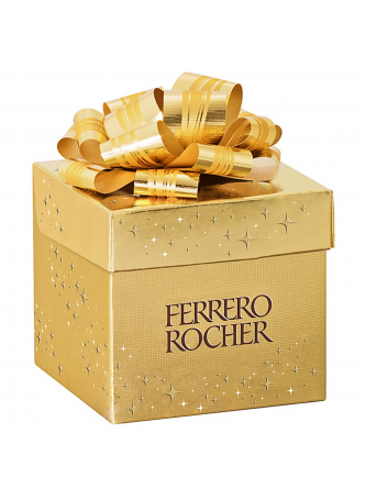 Конфеты хрустящие Ferrero Rocher из молочного шоколада, покрытые измельченными орешками, с начинкой из крема и лесного ореха, 75г оптом