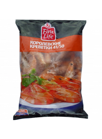 Королевская креветка FINE LIFE в/м с головой 41/50, 850г