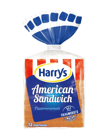 Хлеб Harry\'s (Harrys) American Sandwich Сандвичный пшеничный в нарезке 470 г оптом