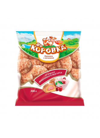 Пряники КОРОВКА Со вкусом вишневого йогурта, 300 г оптом