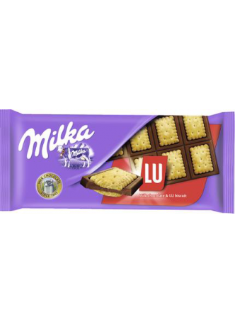 Шоколад молочный MILKA с печеньем Lu, 87г