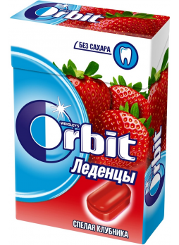 Леденцы ORBIT без сахара Спелая клубника, 35г