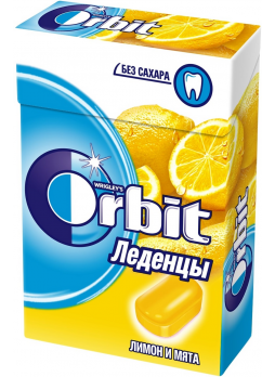 Леденцы ORBIT лимон-мята, 35г