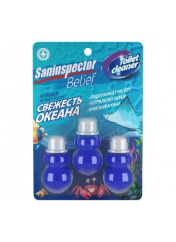 Оптом Чистящее средство для унитаза SANInspector гелевые цветочки, свежесть океана 11446