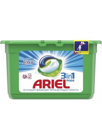 Оптом Гель в капсулах ARIEL Touch of Lenor Fresh 12 капсул по 27г 8001090758187 0001001919