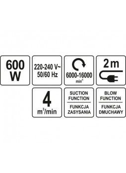 Оптом Сетевая воздуходувка YATO 600Вт YT-85170