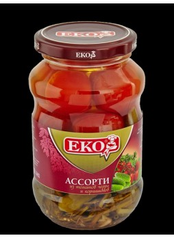 Ассорти ЕКО из корнишон и томатов черри, 720 гр. оптом