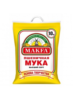 Мука пшеничная в/с 10кг/меш, Макфа, Россия (КОД 10260) (+18°С)