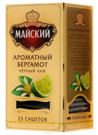 Чай черный Майский Ароматный Бергамот 25 саше × 2г оптом