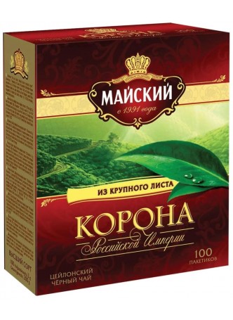Чай черный Майский Корона Российской империи 100 пак. × 2г оптом
