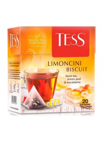 Чай черный TESS Limoncini Biscuit аромат. 20 пирам. × 1,8 г