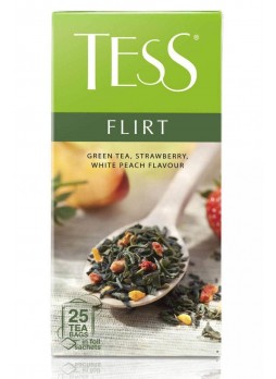 Чай зелёный TESS Flirt клубника бел. персик 25 пак. × 1,5г