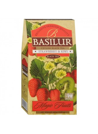 Чай чёрный Basilur листовой Strawberry & Kiwi 100 г оптом