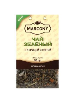 Чай листовой Marcony зеленый с корицей и мятой 50 г