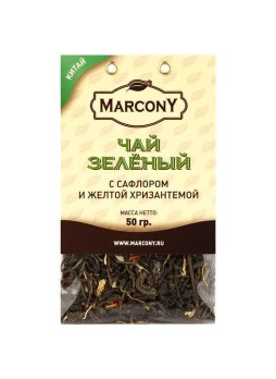 Чай листовой Marcony зеленый с сафлором и жёлтой хризантемой 50 г