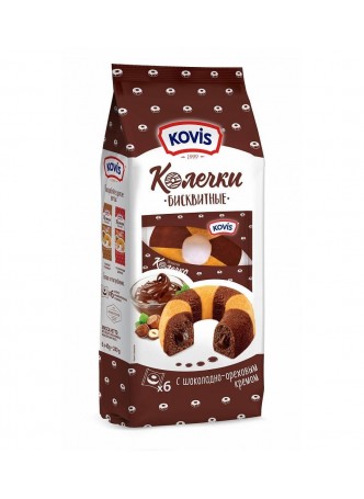Бисквитное колечко KOVIS с шоколадно-ореховым кремом 40 г оптом