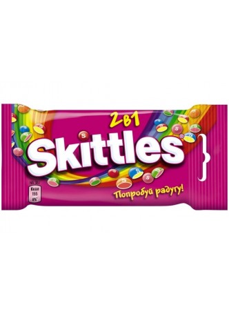 Драже Skittles 2 в 1 розовый 38 г оптом