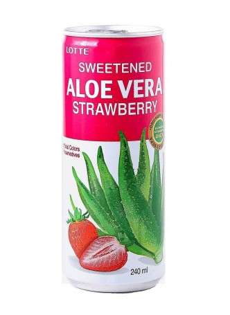 Lotte Aloe Vera Клубника 240мл ж/б оптом