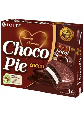 Lotte Choco Pie Cacao Шоколадный 28 г bigpack