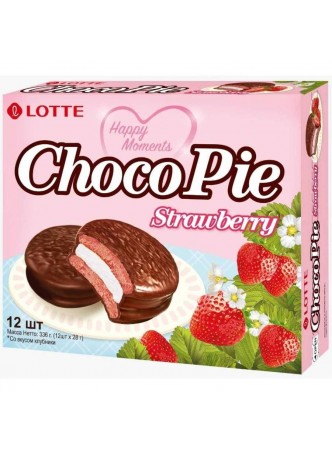 Lotte Choco Pie Strawberry Клубника 28 г bigpack оптом