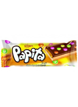 Печенье Papita Caramel мол. шоколад с карамелью и цвет. драже 33 г оптом