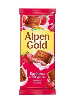 Шоколад Альпен Голд Клубника с Йогуртом Alpen Gold 90гр