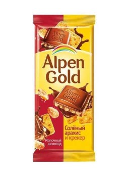 Шоколад Альпен Голд Соленый Арахис и Крекер Alpen Gold 90гр