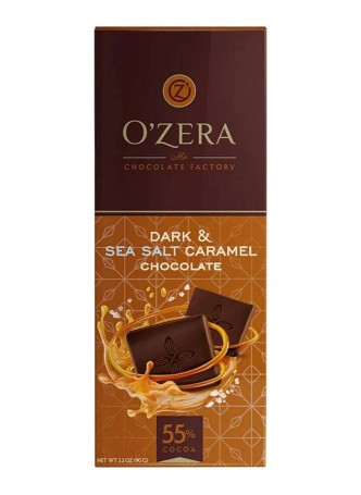 Шоколад OZera Dark 55% темный Солёная карамель 90 г оптом