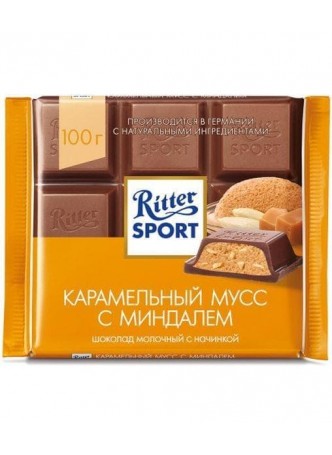 Шоколад Ritter Sport Карамельный Мусс с Миндалем 100 г оптом