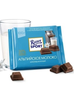 Шоколад Ritter Sport с альпийским молоком 100г