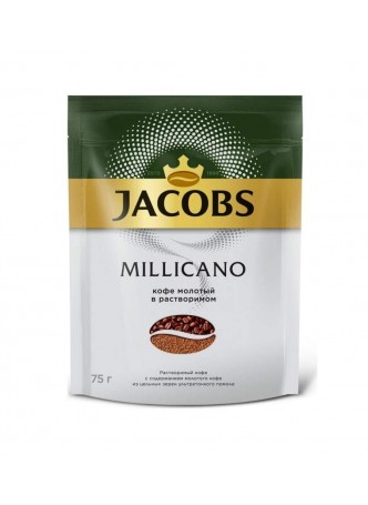 Кофе молотый в растворимом Jacobs Millicano 75 г оптом