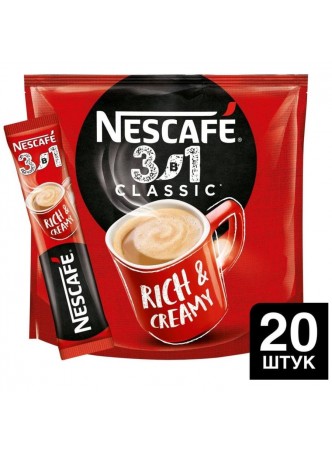 Кофе растворимый Nescafe 3в1 Классический стик 14.5 г