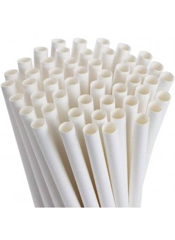 Бумажные трубочки Белые 200 мм d=8 мм в инд. упаковке
