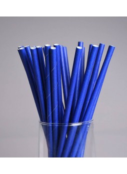 Бумажные трубочки Синие 200 мм d=6 мм