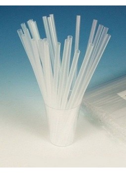 Пластиковые трубочки прозрачные прямые 240 мм d=8 мм