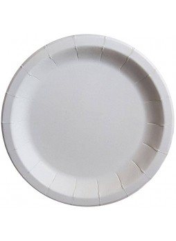 Тарелка бумажная белая с бортом мелованная BIO d=230 мм