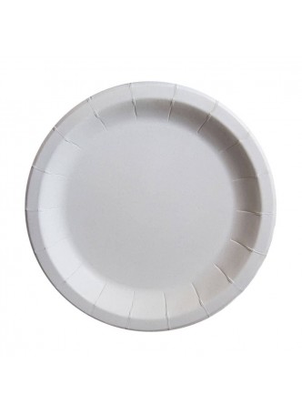 Тарелка бумажная белая с бортом мелованная d=180 мм оптом