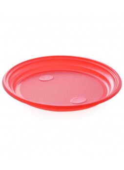 Тарелка пластиковая красная d=205 мм