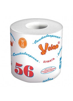 Туалетная бумага однослойная 56 м на втулке