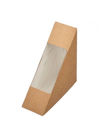 Упаковка для сэндвича Крафт картон 130×130×50 мм оптом