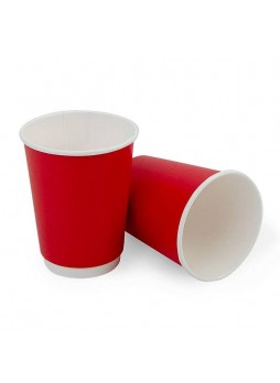 Бумажный 2-слойный стакан Красный d=80 250 мл