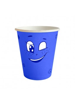 Бумажный стакан Ecopak Emoji голубой d=80 250 мл