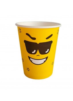 Бумажный стакан Ecopak Emoji желтый d=80 250 мл
