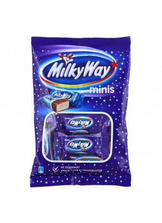 Батончик мини с суфле покрытый мол. шоколадом, 176г, пакет, Milky Way, Россия, (КОД 35828), (+18°С)