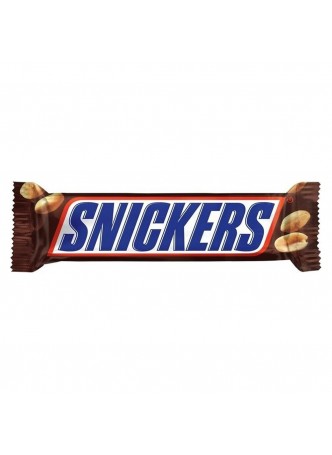 Батончик шоколадный Snickers, 50,5г. х 48шт., флоу пак, Марс, Россия, (КОД 35885), (+18°С) оптом