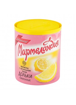 Мармелад, лимонные дольки с натур. соком, 250г., банка, Мармеландия, Россия, (КОД 90504), (+18°С)