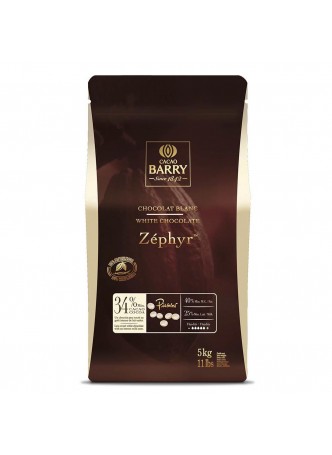 Шоколад Белый Zephyr 34% 5кг х 4шт пакет Cacao Barry CHW-N34ZEPH-2B-U77 Франция (КОД 12091) (+18°С) оптом