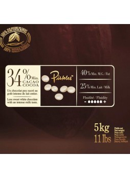 Шоколад Белый Zephyr 34% 5кг х 4шт пакет Cacao Barry CHW-N34ZEPH-2B-U77 Франция (КОД 12091) (+18°С)